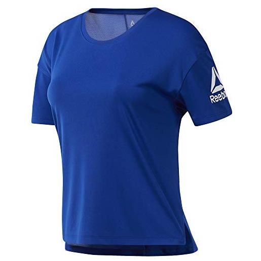 Reebok wor comm poly tee solid, maglietta donna, cobalto, xs