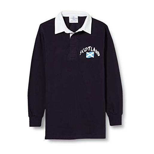 Supportershop - polo rugby scosse ls, bambini, 5060672801560, blu, fr: s (taille fabricant: 5-6 ans)