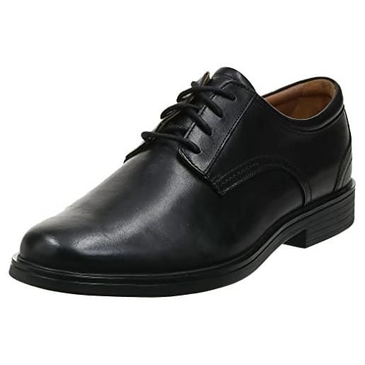 Clarks un aldric lace, scarpe stringate derby uomo, nero (black leather-), 42 eu