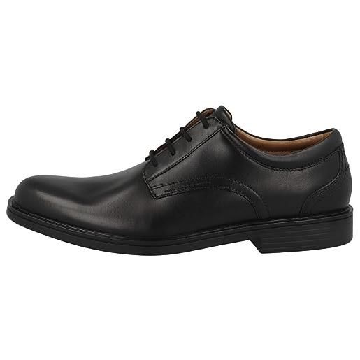 Clarks un aldric lace, scarpe stringate derby uomo, nero (black leather-), 44 eu