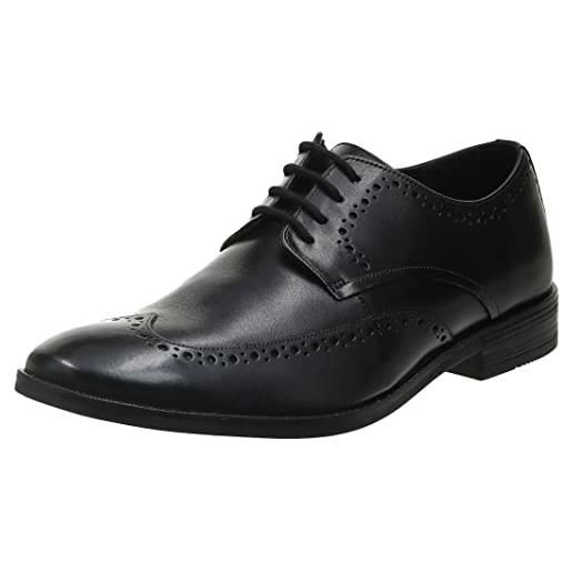 Clarks stanford limit, scarpe stringate derby uomo, nero (black leather black leather), 42 eu
