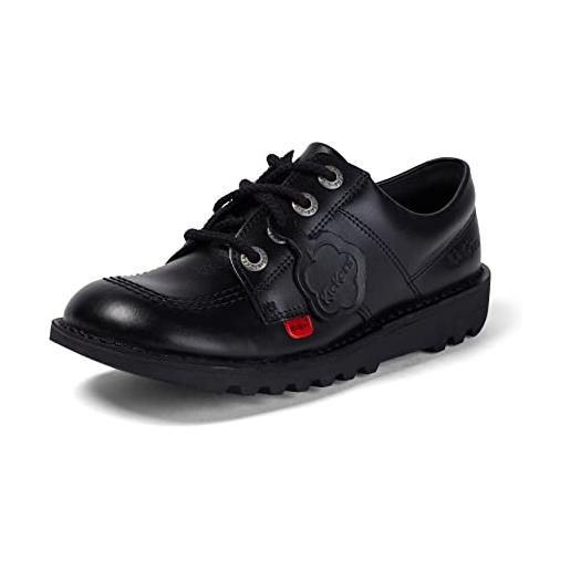 Kickers kick lo core, scarpe stringate basse derby donna, nero (patent black), 38 eu