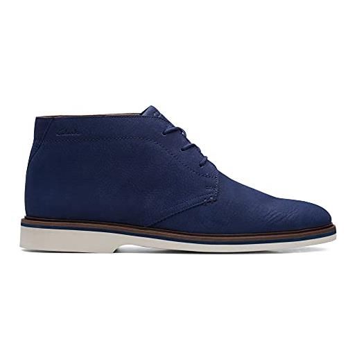 Clarks malwood mid, scarpe chukka uomo, navy nubuck, 41.5 eu