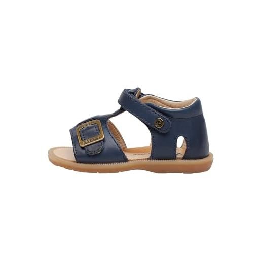 Naturino quarzo-sandalo in pelle con velcro blu 26