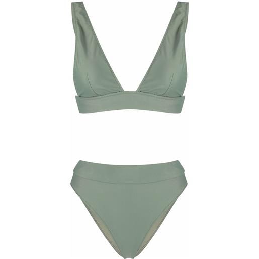 Noire Swimwear set bikini a vita alta - verde