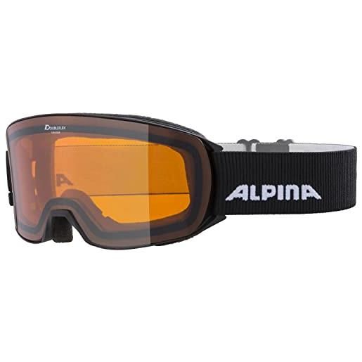 ALPINA unisex - adulti, nakiska dh occhiali da sci, white, one size