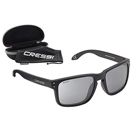 Cressi blaze sunglasses occhiali da sole con lenti htc polarizzate e idrorepellenti, unisex adulto, bianco opaco/lenti grigio fumè