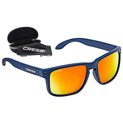 Cressi blaze sunglasses occhiali da sole con lenti htc polarizzate e idrorepellenti, unisex adulto, nero opaco/lenti grigio fumè