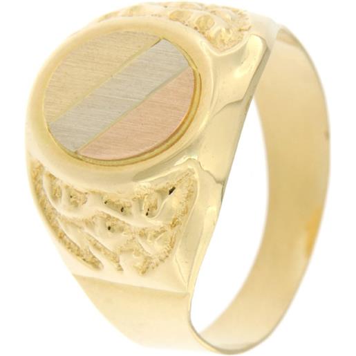 Gioielleria Lucchese Oro anello uomo oro giallo bianco rosa gl100193
