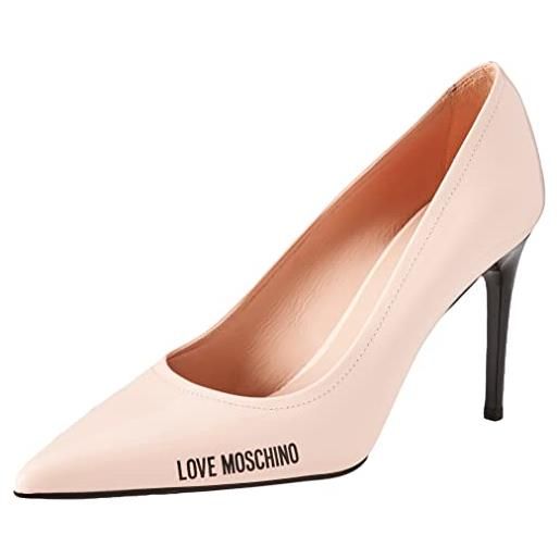 Love Moschino nuova pre-collezione primavera estate 2022, scarpe décolleté donna, cipria, 38 eu