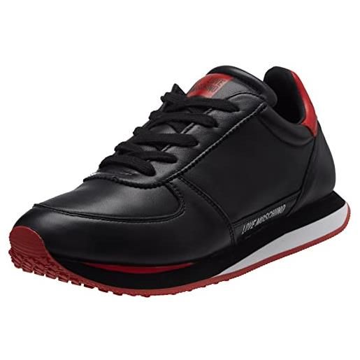 Love Moschino nuova pre-collezione primavera estate 2022, scarpe da ginnastica donna, nero, 36 eu