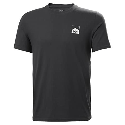 Helly Hansen t-shirt maglietta nord graphic hh, 949 grigio melange, m, uomo