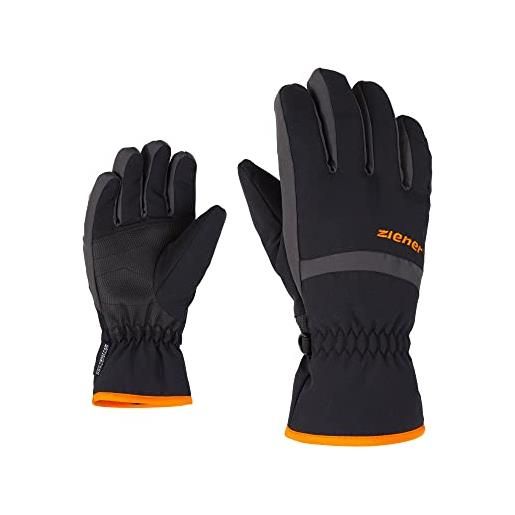 Ziener lejano as(r) junior, guanti da sci/sport invernali, impermeabili, traspiranti bambini, nero-black/graphite, 3.5