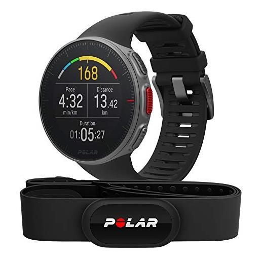 Polar vantage v premium smartwatch con gps, misurazione della frequenza cardiaca dal polso, adatto a running, nuoto, bici e qualsiasi altro sport - controllo musica, meteo, notifiche telefoniche