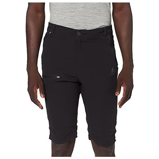 Odlo saika - pantaloncini da uomo, colore nero/grigio acciaio, taglia 50
