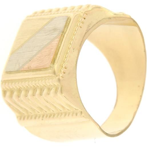 Gioielleria Lucchese Oro anello uomo oro giallo bianco rosa gl100204