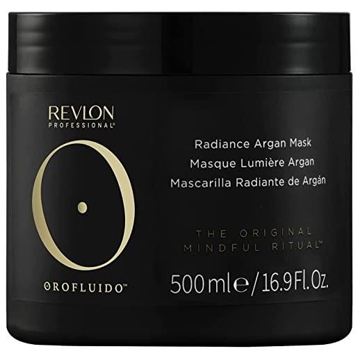 REVLON PROFESSIONAL orofluido radiance argan mask, maschera rinforzante per la riparazione dei capelli con olio di argan, trattamento intensivo - 500 ml