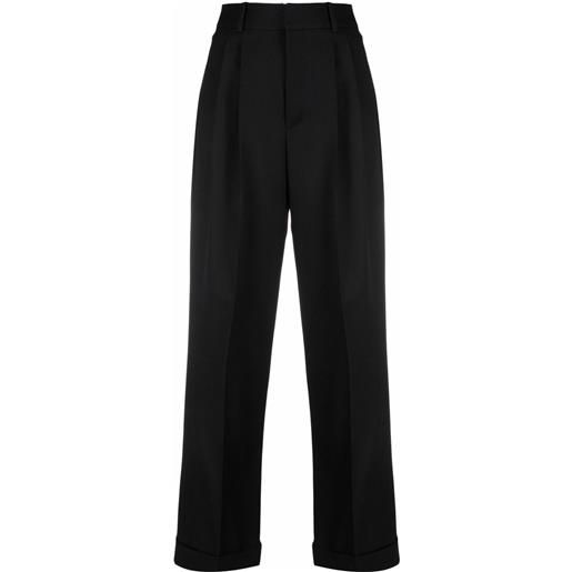 Saint Laurent pantaloni sartoriali crop - nero