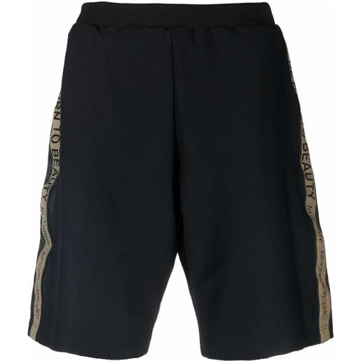 ETRO shorts sportivi con banda logo - nero