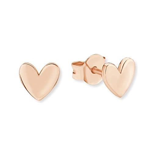 s.Oliver orecchini pendenti da donna in argento 925, 0.5 cm, rosa, cuore, in confezione regalo, 2019868