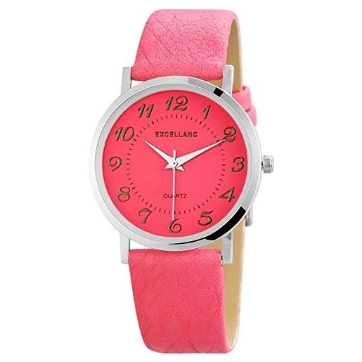 Excellanc 195025500180 - orologio da polso donna, diversi materiali, colore: rosa