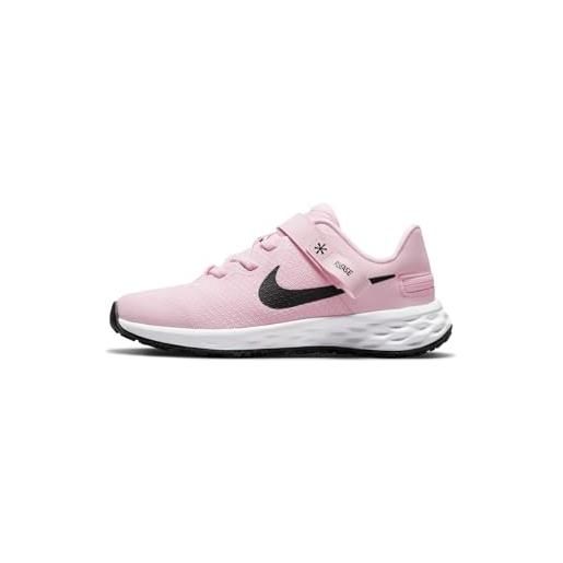 Nike revolution 6 flyease, scarpe da ginnastica unisex - bambini, rosa (pink foam /black), 35 eu