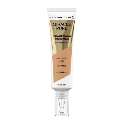 Max Factor miracle pure skin-improving foundation spf30 fondotinta idratante nutriente 30 ml tonalità 75 golden