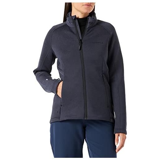 Jack Wolfskin, athletic collar midlayer, giacca in pile, grafite, l, donna