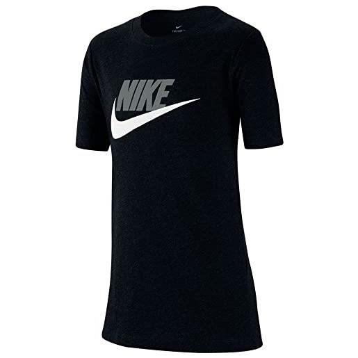 Nike b nsw tee futura icon td - t-shirt, ragazzi, nero (black/lt smoke grey), m (137- 147 cm)