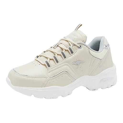KangaROOS kw-cush, scarpe da ginnastica donna, crema bianca vapor grey, 39 eu