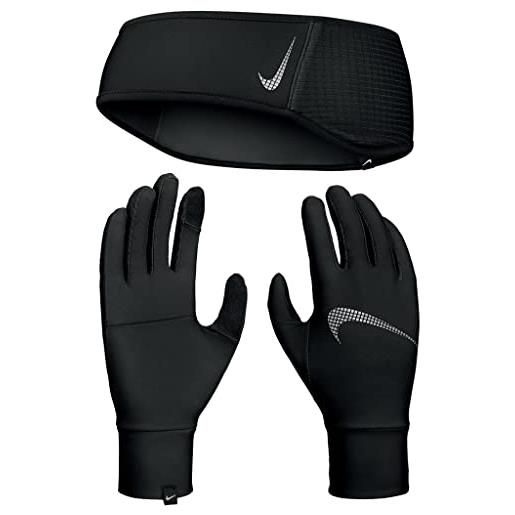 Nike mens essential, fascia per capelli e guanti. Uomo, nero/nero/argento, l xl