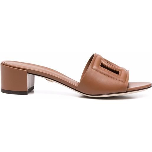 Dolce & Gabbana sandali con applicazione - marrone
