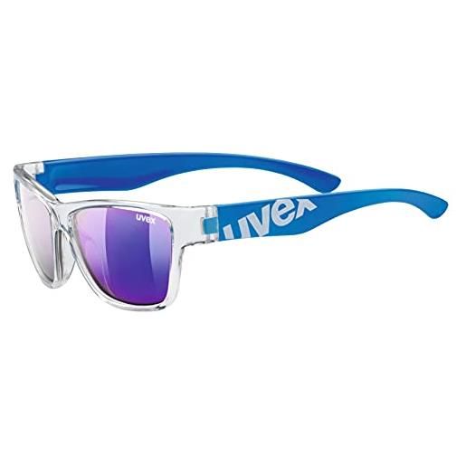 Uvex sportstyle 508, occhiali sportivi per bambini, specchiato, incl. Fascia, black clear, one size