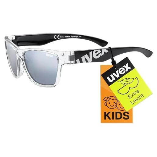 uvex sportstyle 508, occhiali da sole per bambini, specchiato, incl. Fascia, clear blue/blue, one size
