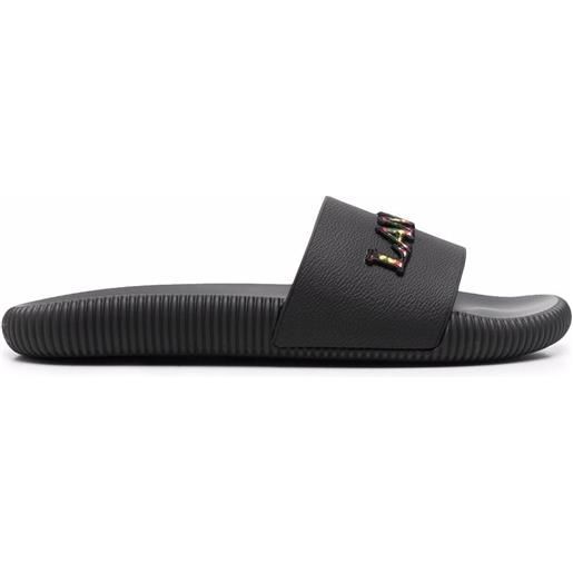 Lanvin sandali slides con ricamo - nero