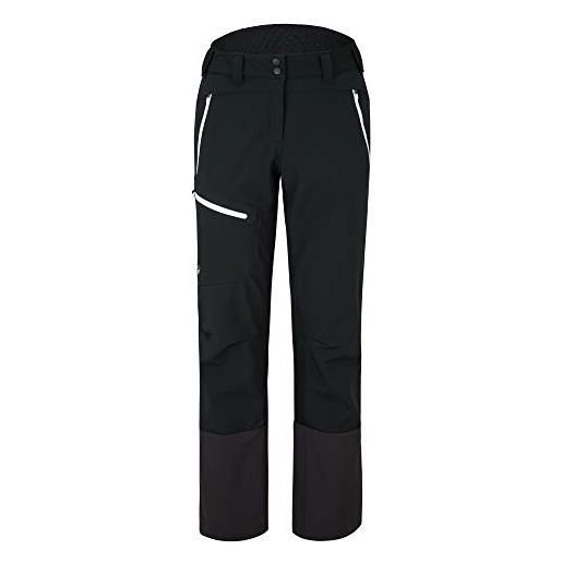 Ziener nolane, softshell-pantaloni ibridi da sci, antivento, elasticizzati, funzionali donna, bianco e nero, 44