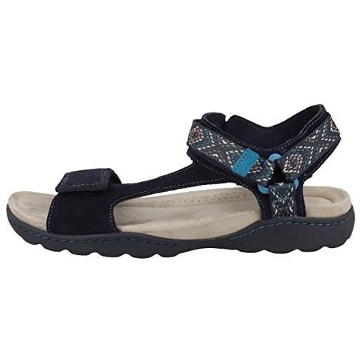 Clarks amanda step, sandali da donna, blu (navy suede), 40 eu