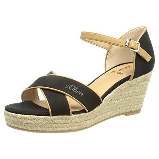 s.Oliver 5-5-28307-26, sandali con zeppa donna, nero, 40 eu