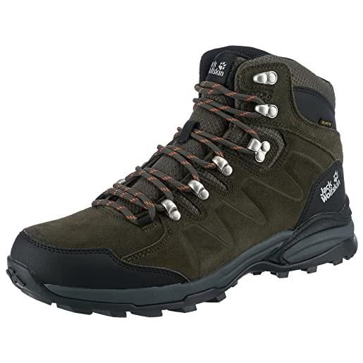 Jack Wolfskin refugio texapore mid m, scarpe da passeggio uomo, grey/black, 43 eu