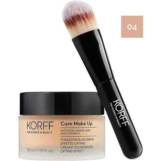 Korff Make Up korff cure make up - fondotinta in crema effetto lifting n. 04, 30ml + pennello