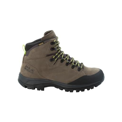 Jack Wolfskin rebellion texapore mid m, scarpe da passeggio, uomo, khaki phantom, 45.5 eu