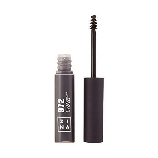 3ina makeup - the eyebrow mascara 972 - grigio - mascara per sopracciglia lunga durata - formula in gel - non appiccica - vegan - cruelty free