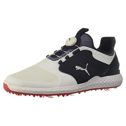 PUMA scarpe da golf da uomo ignite pwradapt caged disc, gray violet PUMA silver PUMA bianco, 39 eu