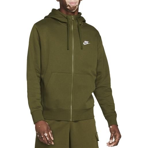 Nike felpa da uomo con cappuccio e full zip club fleece verde