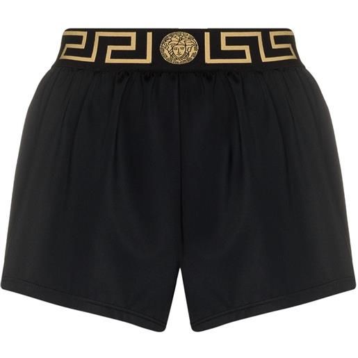 Versace shorts con chiave greca - nero