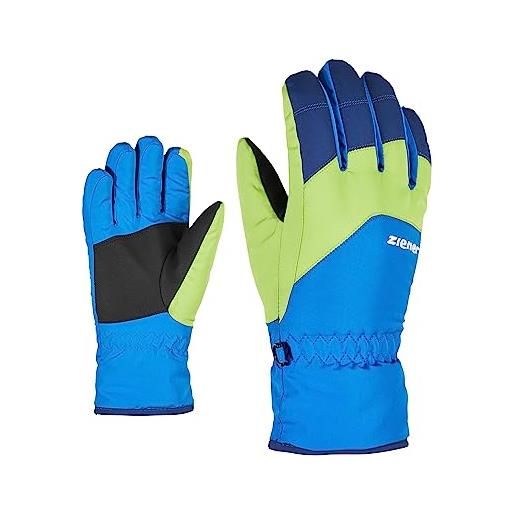 Ziener lando glove junior - guanti da sci per bambini, taglia xl, colore: blu persiano, taglia xl