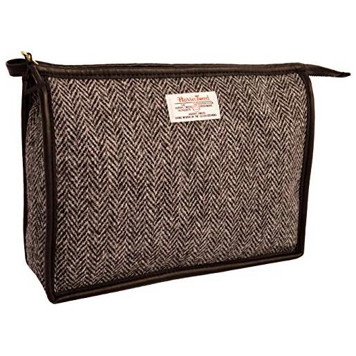 Vagabond Bags Ltd harris tweed herringbone large holdall beauty case, 26 cm, nero (black & white tweed)