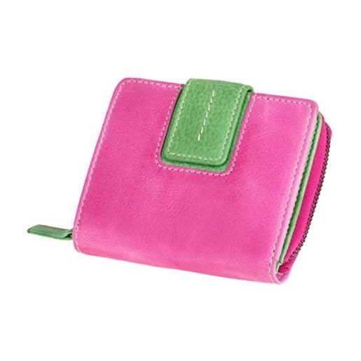 MIKA mika accessori da viaggio- portafogli, ca. 9 x 10,5 3 cm, pink - grün