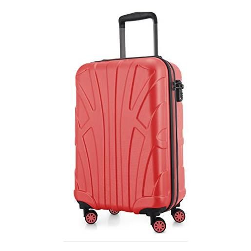 SUITLINE - valigia grande rigida leggera bagaglio check-in espandibile, 76 cm, 110 litri, corallo