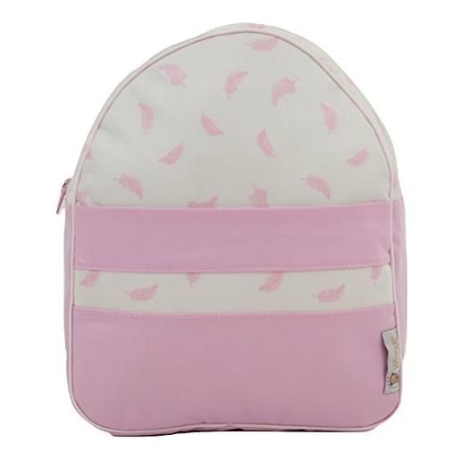 Borda y más zaino o borsa per bambini plastificata per scuola materna little nordic - piume rosa